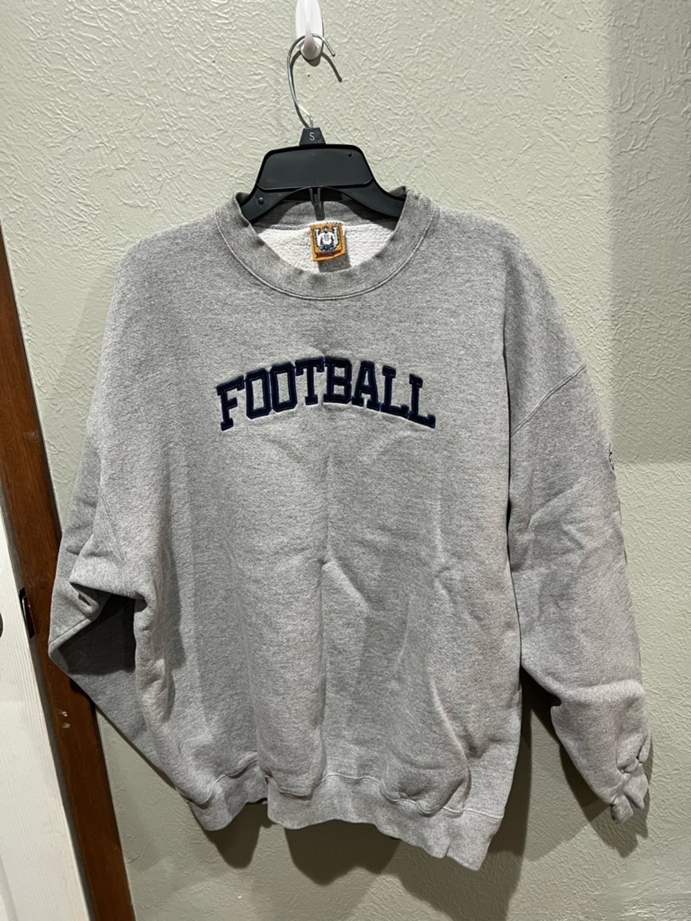 Men's Gray 'Football' Crewneck Sweatshirt Vintage Made in USA Size XL EUC